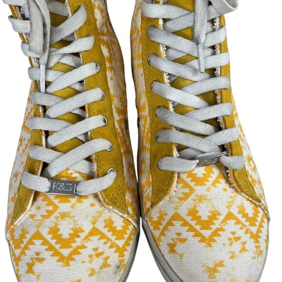 Kim & Zozi Hippie Bling High Top Sneakers Size 10 Yellow - Picture 3 of 12